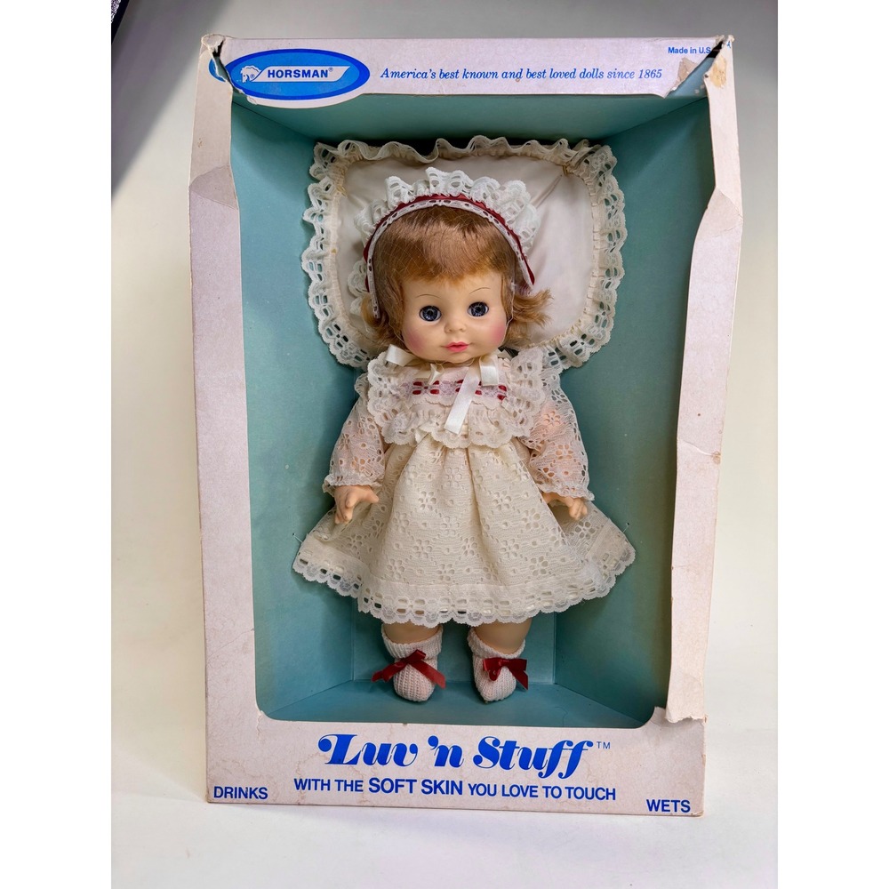 Vintage Horsman Luv 'n Stuff Baby Doll Irene Szor Design Sleep Eyes Lace Dress